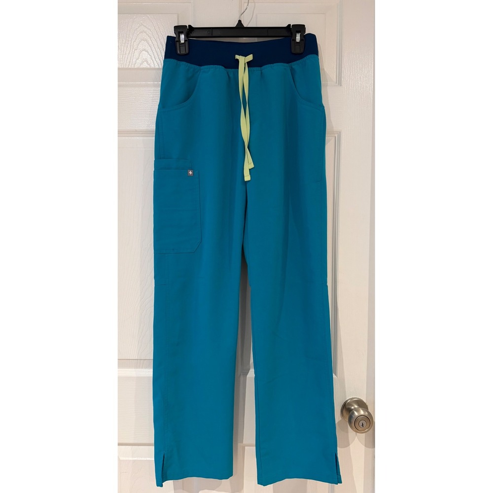 FIGS Technical Collection Womens Small Blue Scrub Pants Straight Leg Nursing